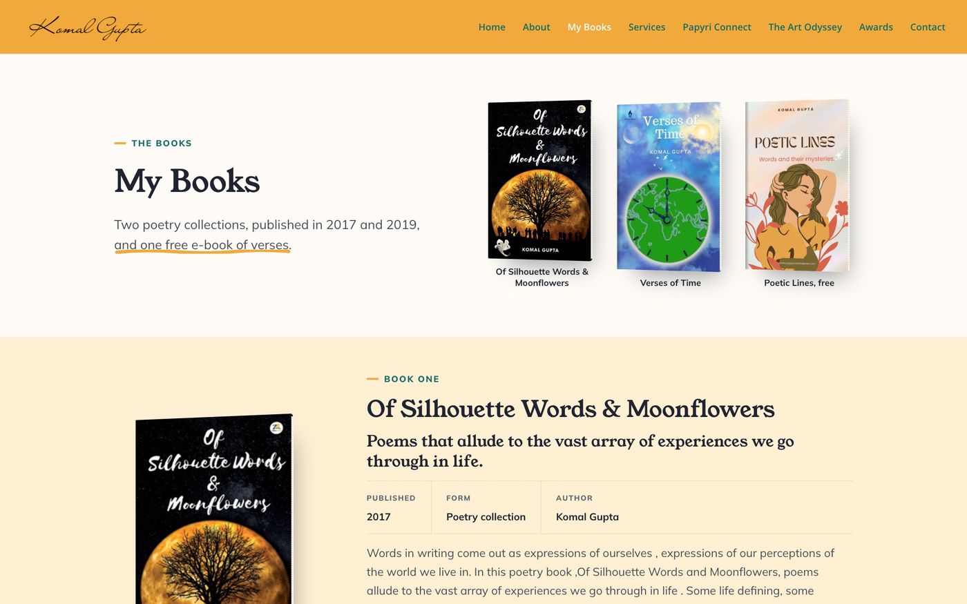 The new My Books page showing three book covers and a clear summary of each title